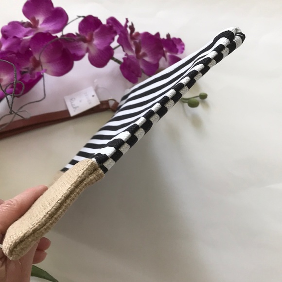 Black & White Striped Wristlet/Cosmetic Bag - Picture 6 of 6